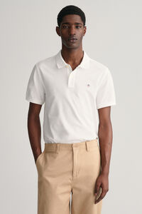 Cortefiel Regular Fit Shield Piqué Polo Shirt White