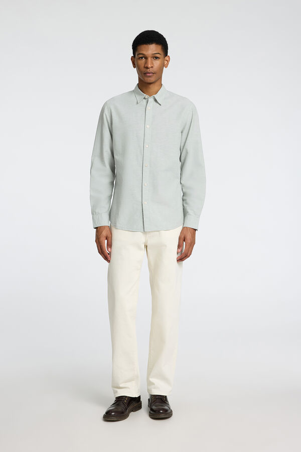 Selected Camisa de linho slim fit Verde