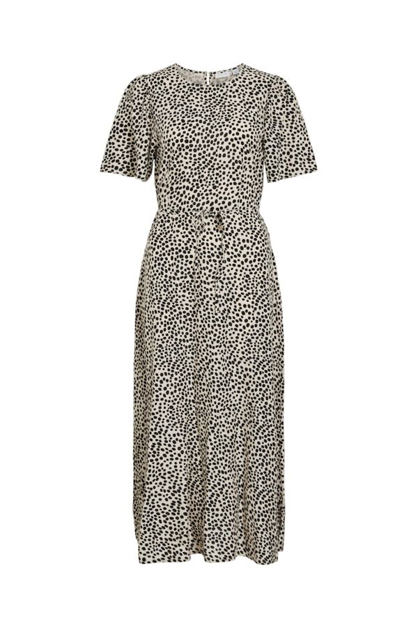 Vila Vestido midi estampado em viscose Impress&atilde;o