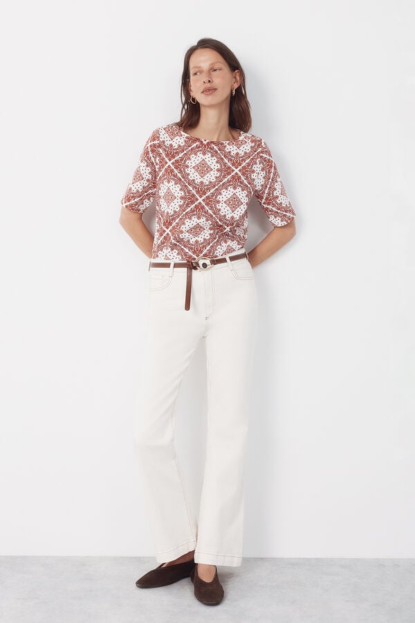 Cortefiel Boat neck t-shirt Multicolour