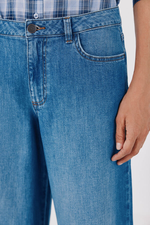 Cortefiel Long palazzo jeans Blue