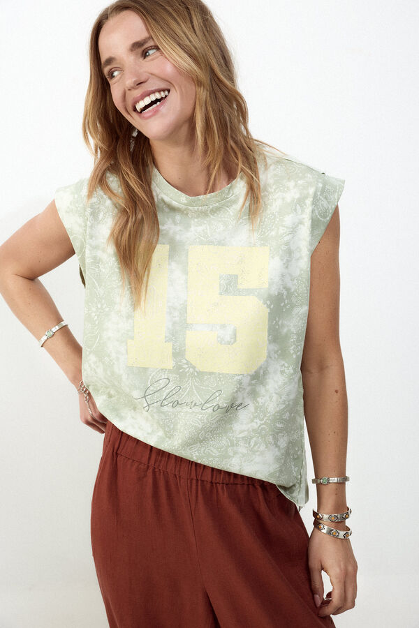 Slowlove Camiseta estampado oversize Verde