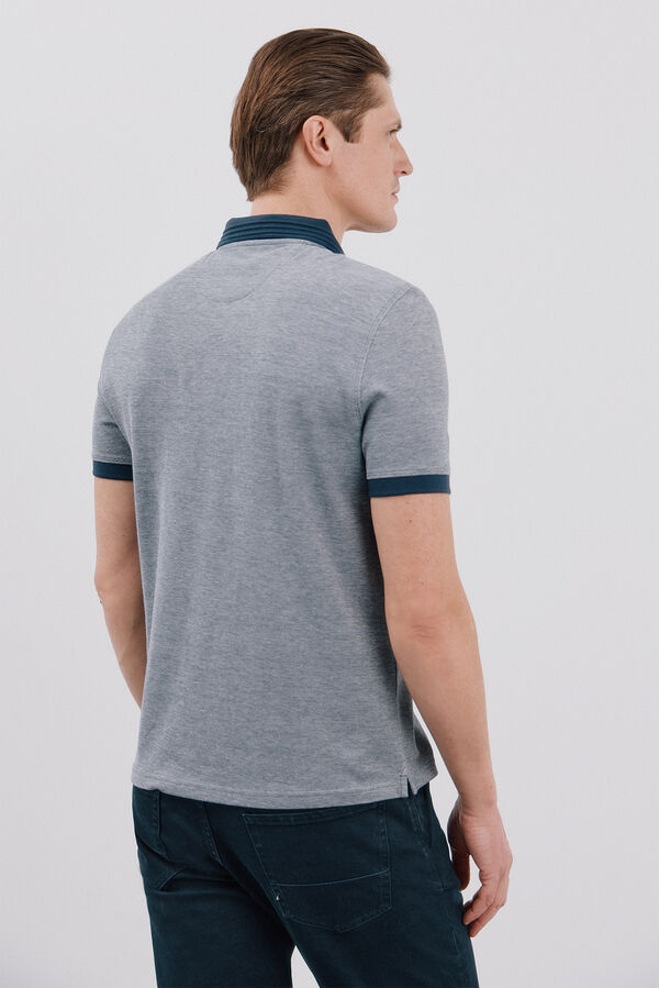 Cortefiel Oxford polo shirt Navy