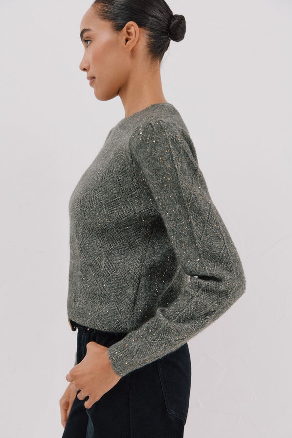 Cortefiel Sequin jersey-knit jersey Green