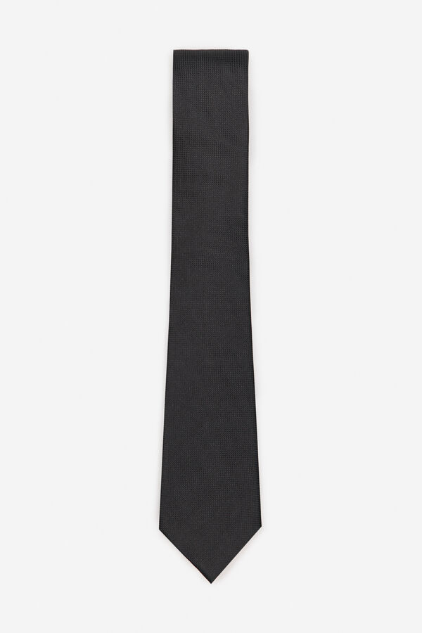 Cortefiel Natural silk tie Black