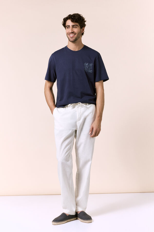 OOTO T-shirt gr&aacute;fica lavada Azul