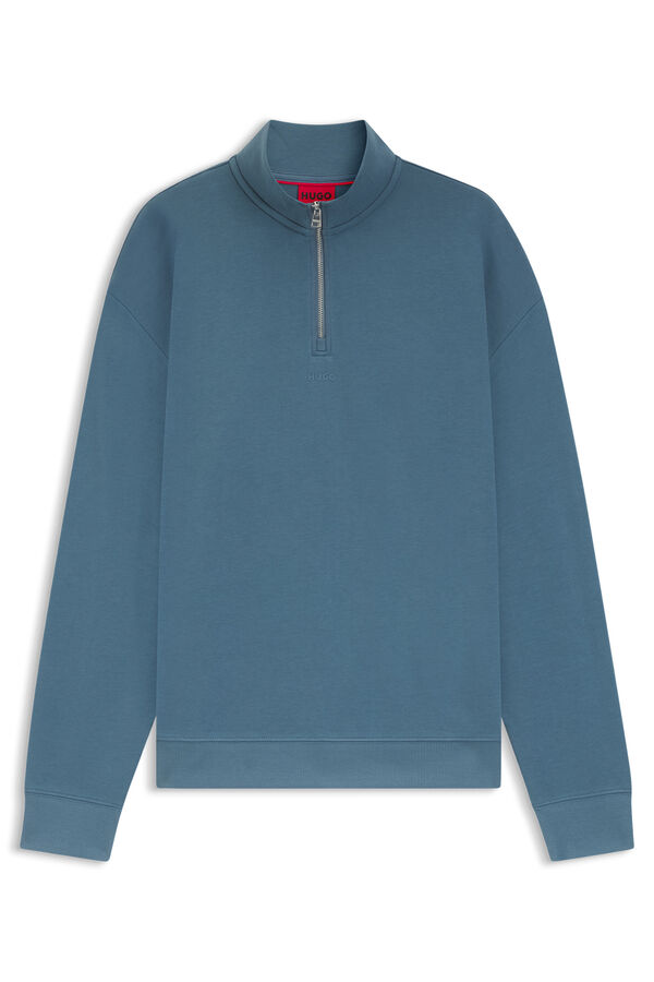 HUGO Sweatshirt com fecho-éclair Azul