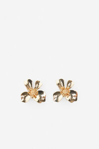 Cortefiel Metal flower earrings Gold