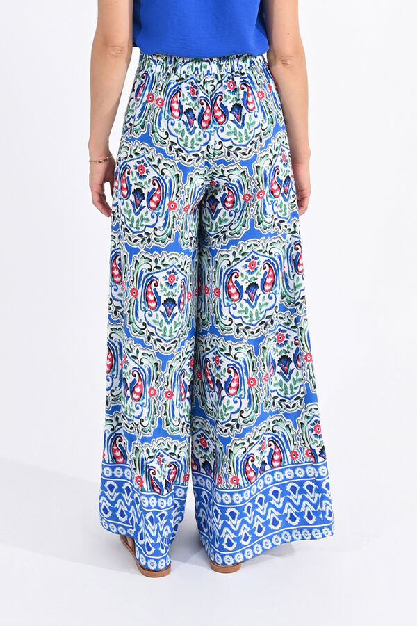 Cortefiel Pantalón de mujer largo ancho con estampado Multicolor