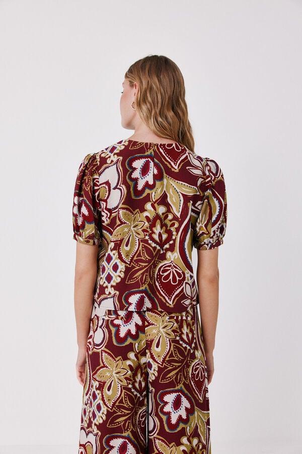 Cortefiel Blusa estampada Multicolor
