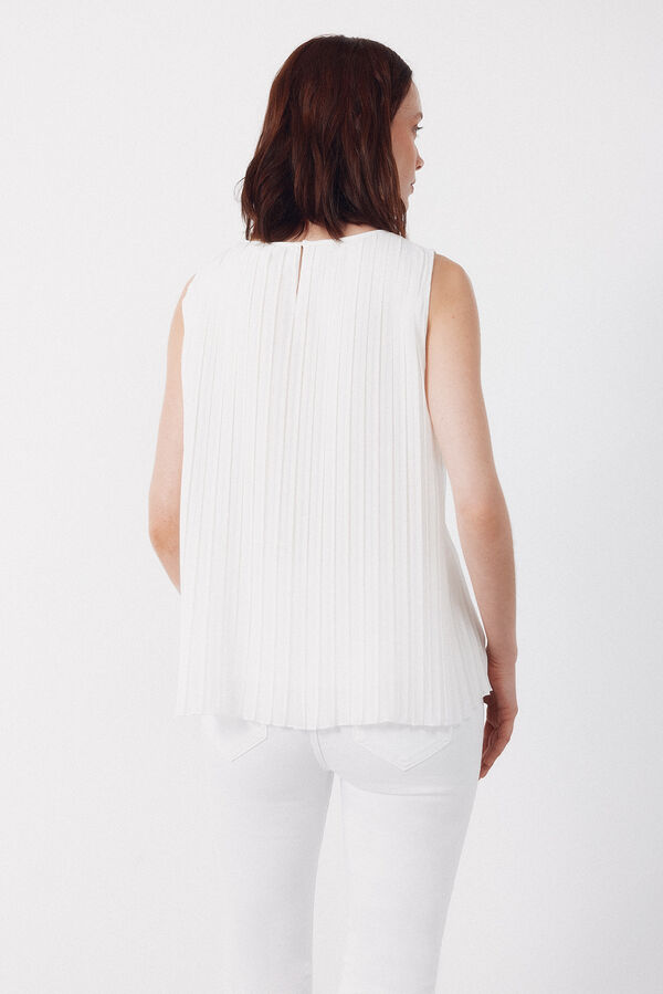Cortefiel Blusa plissada Branco