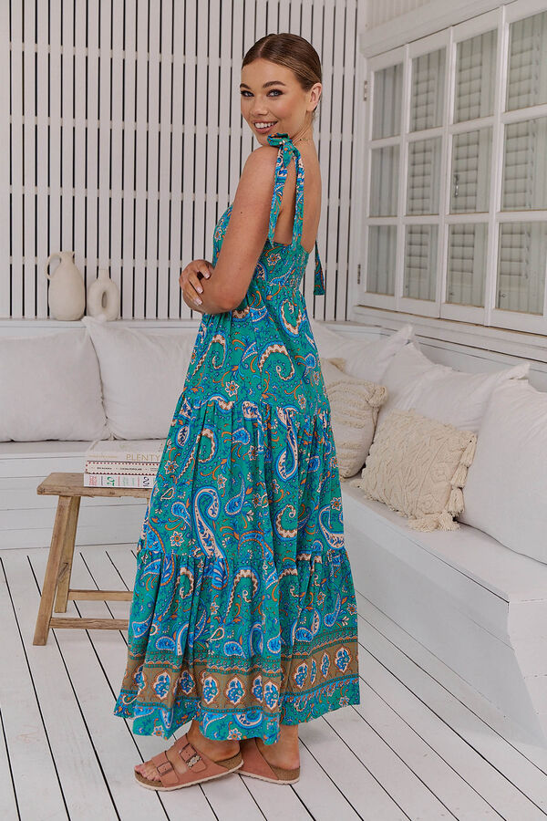 Jaase Vestido largo estampado Marley Azul