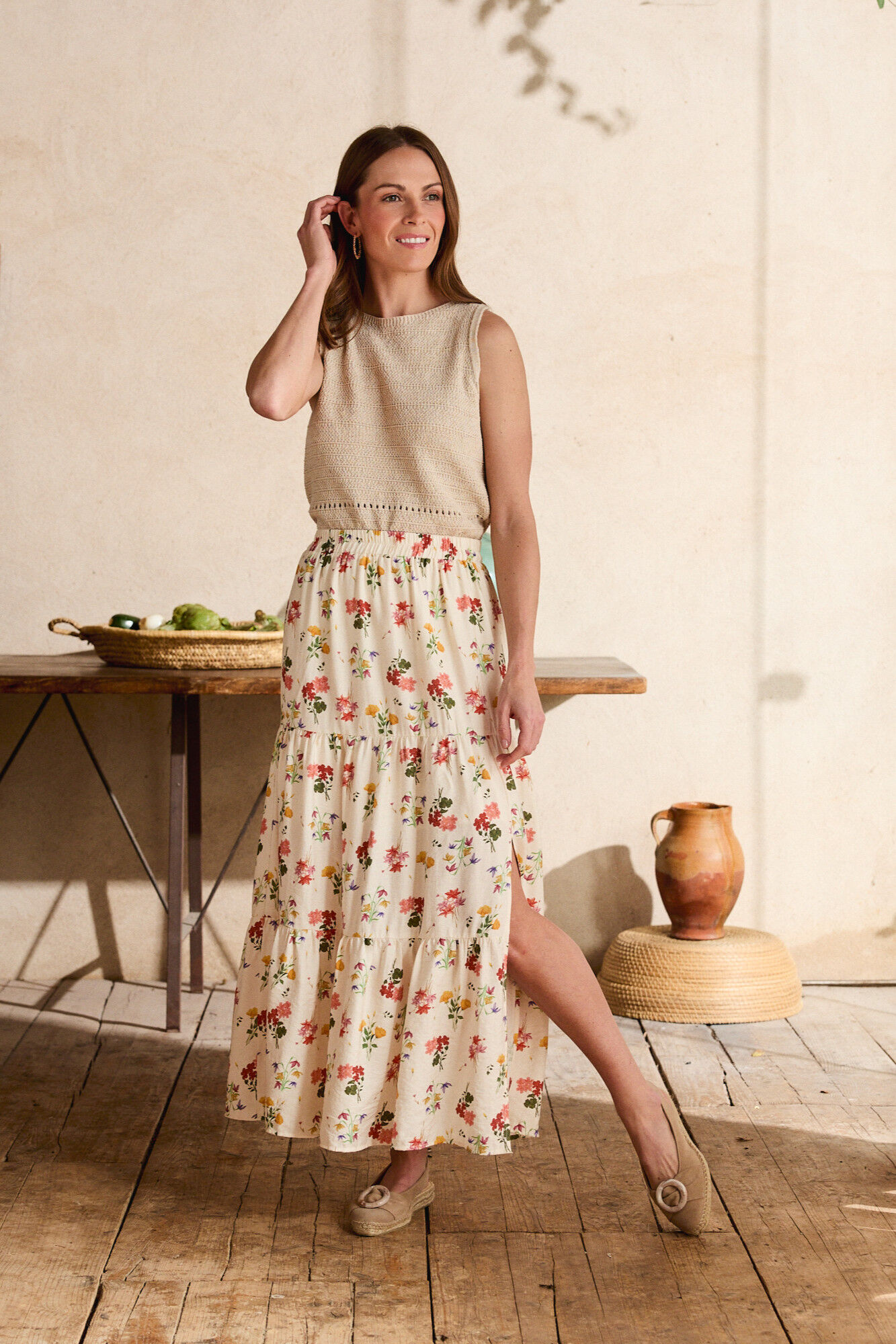 Pol&iacute;n Et Moi Nadia floral skirt