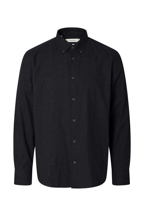 Selected Camisa aos quadrados Regular Fit Preto