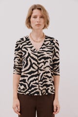 Cortefiel fluid pleated top Printed white