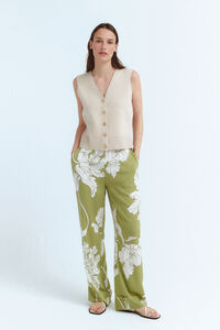 Vila Calças largas com estampado floral
