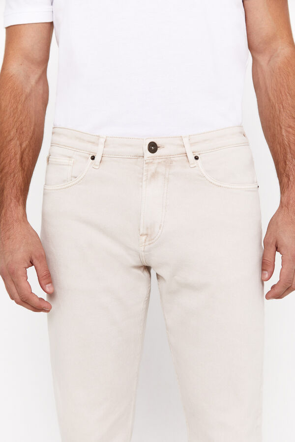 Pantalones Hombre, Pantalón 5 Bolsillos Básico Pana Beige