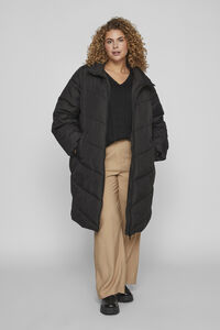 Cortefiel Evoked by Vila high-neck quilted coat Black