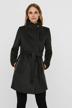 Cortefiel Sustainable double-breasted coat Gray