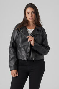 Cortefiel Curve faux leather jacket Black