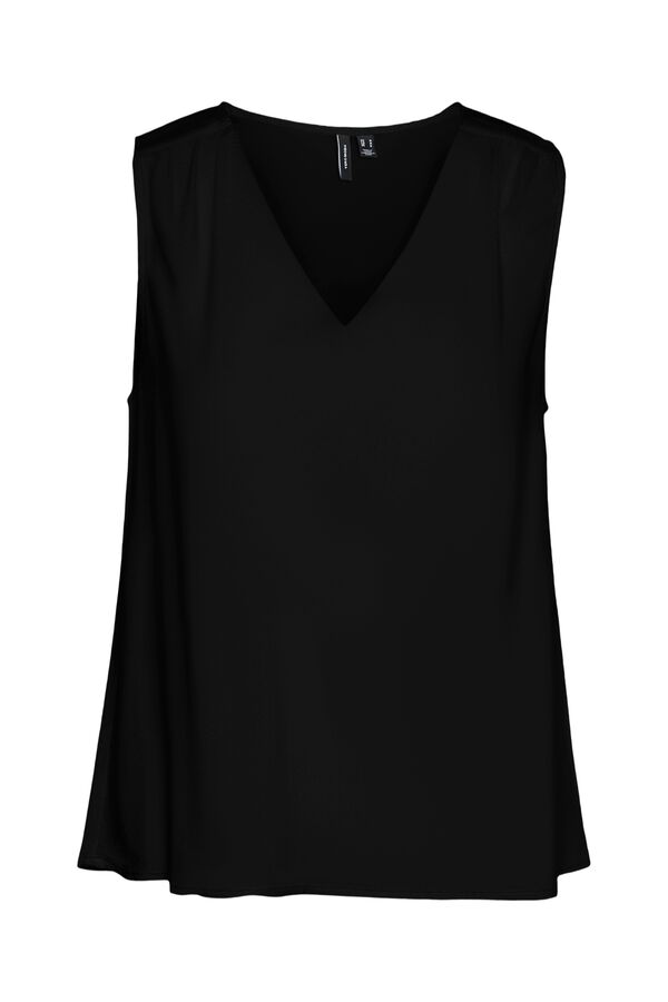 Vero Moda Top sem mangas e gola em bico Preto