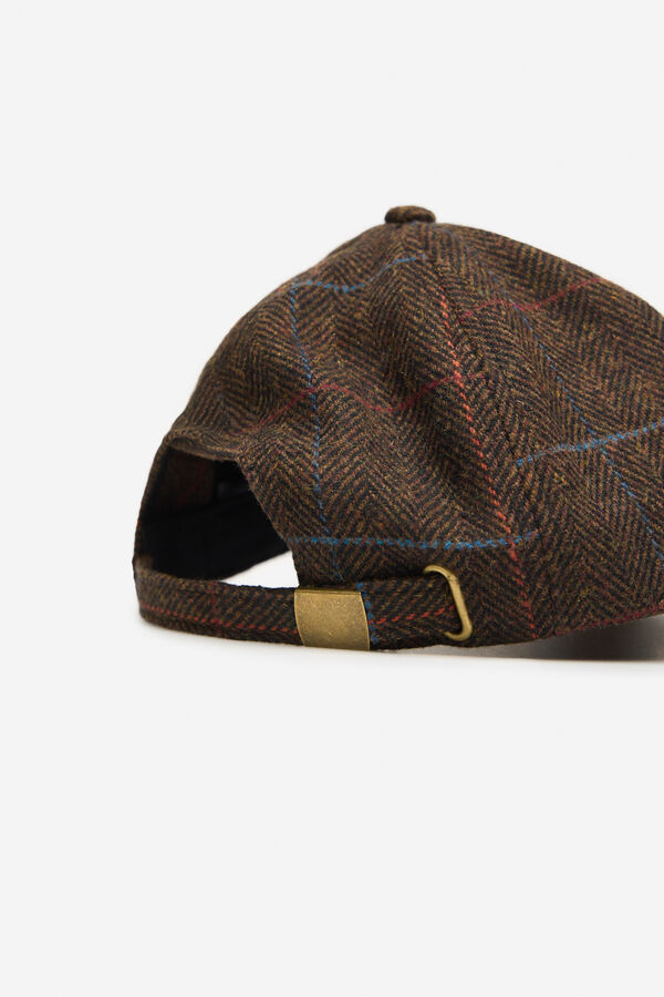 Cortefiel herringbone and checkered cap Dark brown
