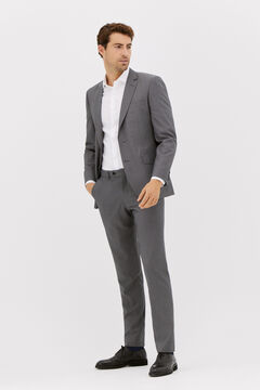 Cortefiel Serie XXI micro textured trousers Grey