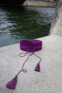 Cortefiel Velvet sash belt Lilac