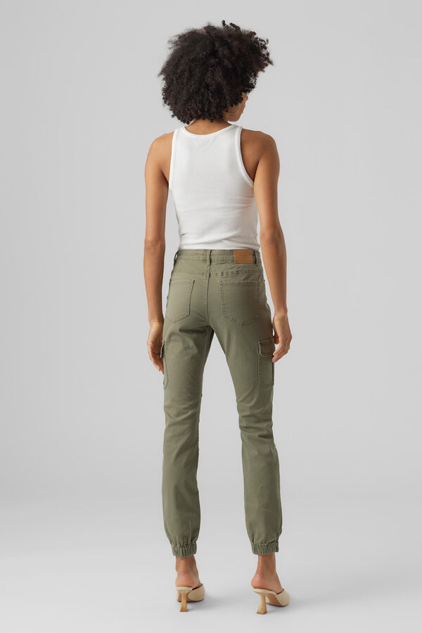 Cortefiel Ankle-length cargo trousers  Green