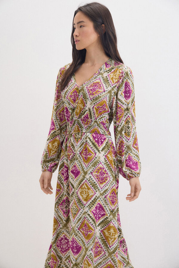 Cortefiel Printed midi dress  Multicolour