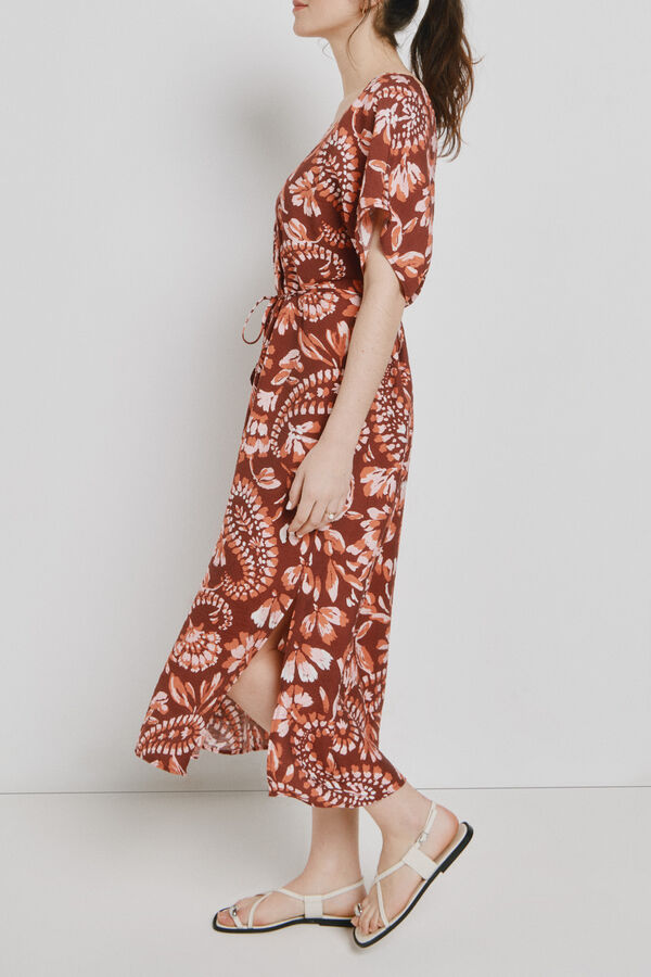 Vero Moda Vestido curto decote em bico Castanho