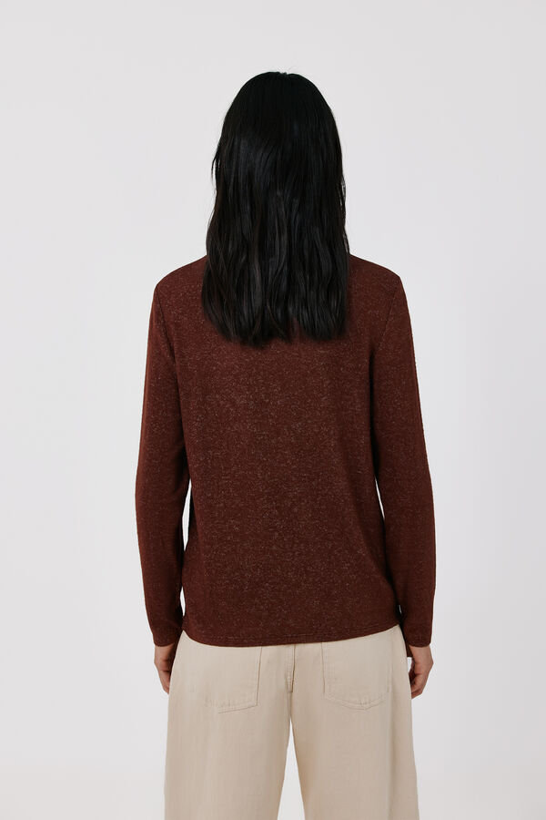 Cortefiel T-shirt b&aacute;sica soft touch Castanho