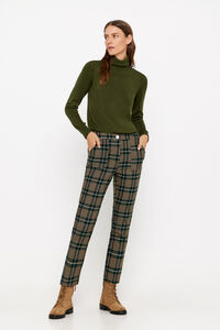 Cortefiel Double layer trousers Printed green