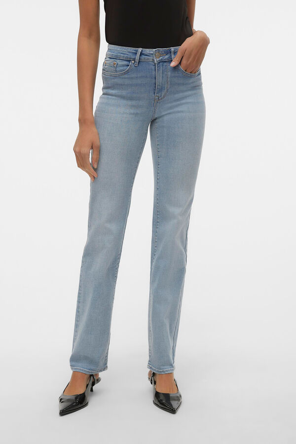 Cortefiel Jeans retas de cintura média Azul