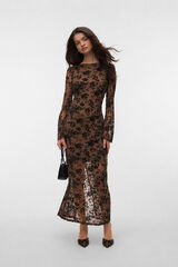 Vero Moda Vestido comprido com decote barco Castanho