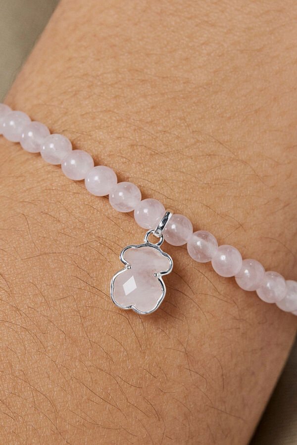 Tous Pulsera de plata y cuarzo TOUS Icon Color Rosa