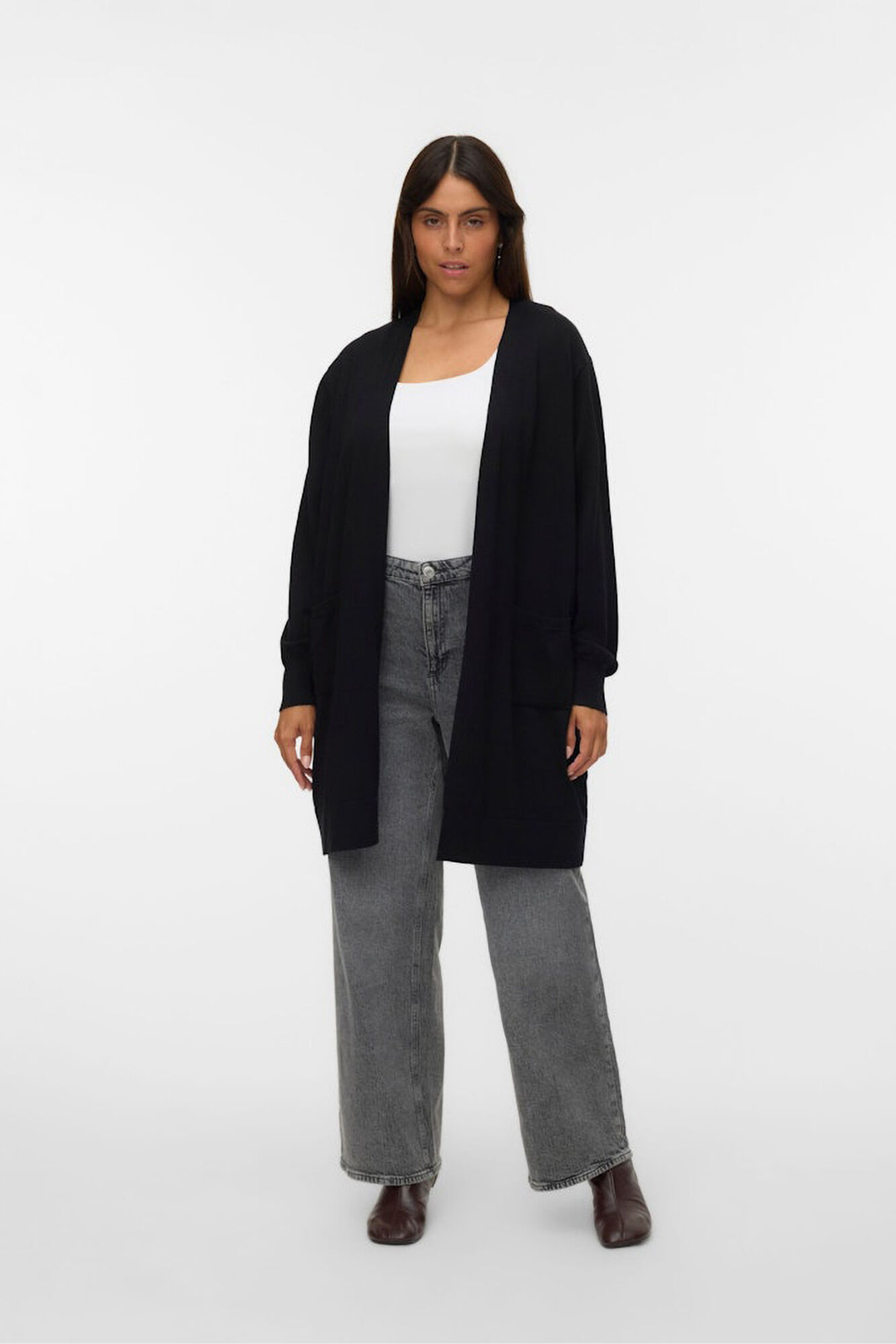 Vero Moda Curve Casaco de malha longo plus size 