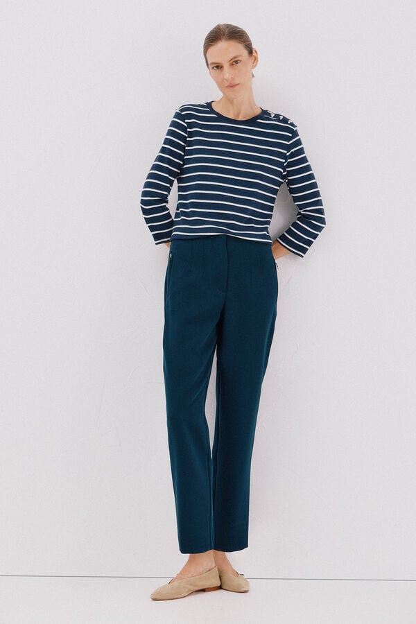 Cortefiel Zippered pants Navy