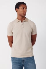 Cortefiel Piqu&eacute; polo shirt Beige