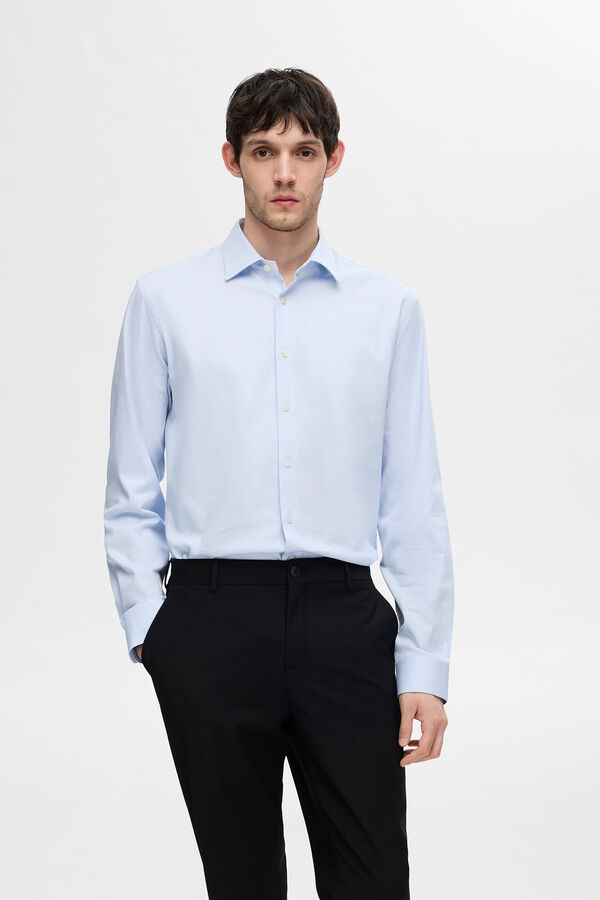 Selected Camisa social slim fit Azul