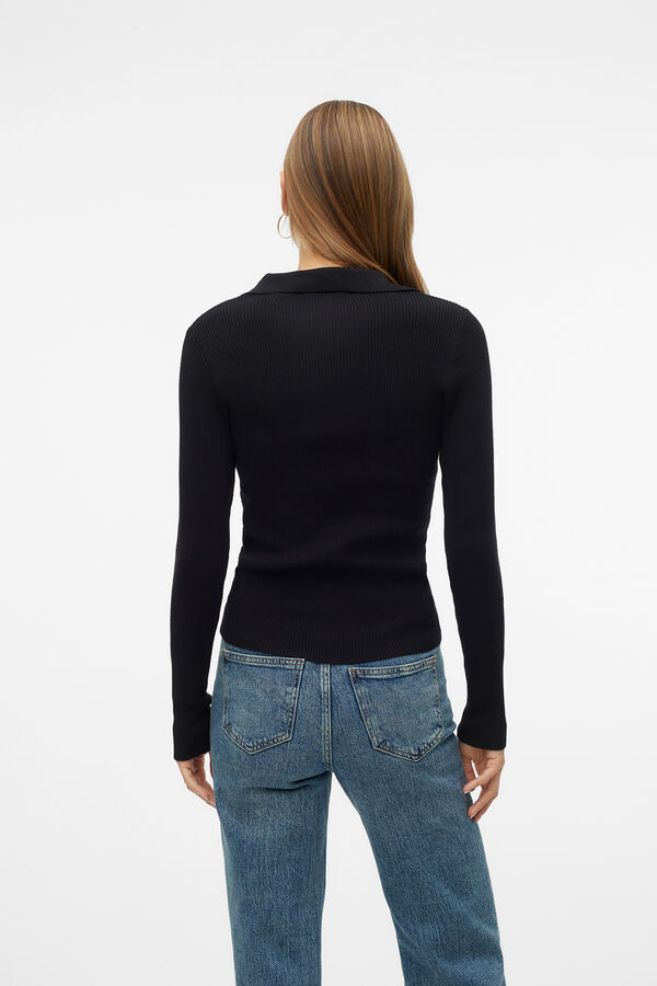 Vero Moda Top de malha estilo polo   Preto