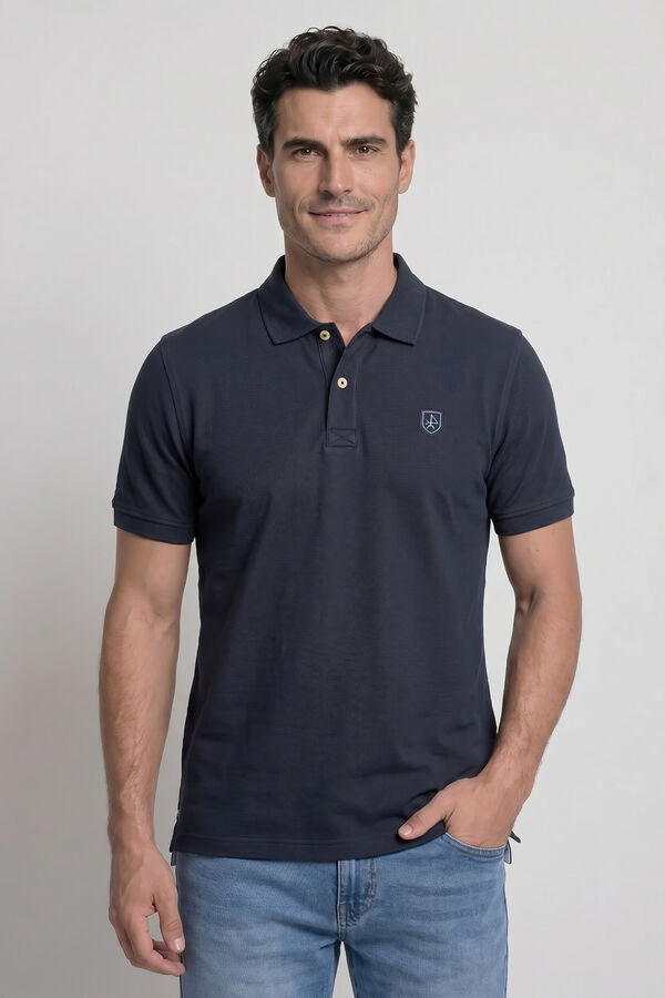 Valecuatro Polo cl&aacute;ssico com logo Preto