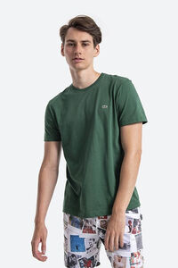 Cortefiel T-shirt de algodão com gola redonda Lacoste para homem Verde