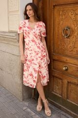 Pol&iacute;n Et Moi Vestido midi Dionea Vermelho