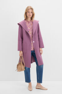 Cortefiel Lightweight fabric hooded coat Purple