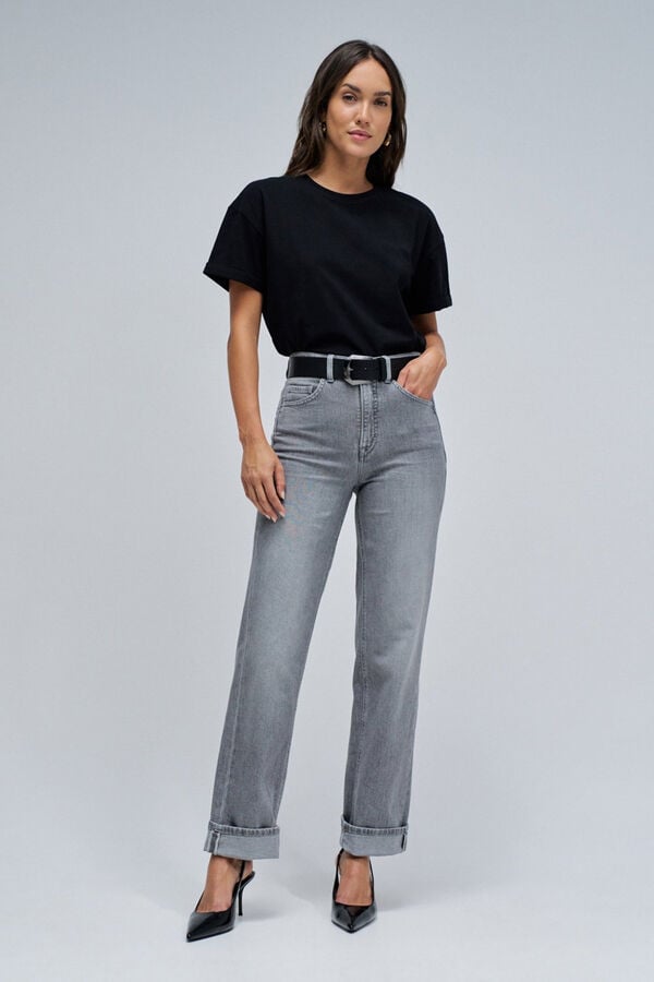 Salsa Jeans Fé empurra em jeans reto Cinzento