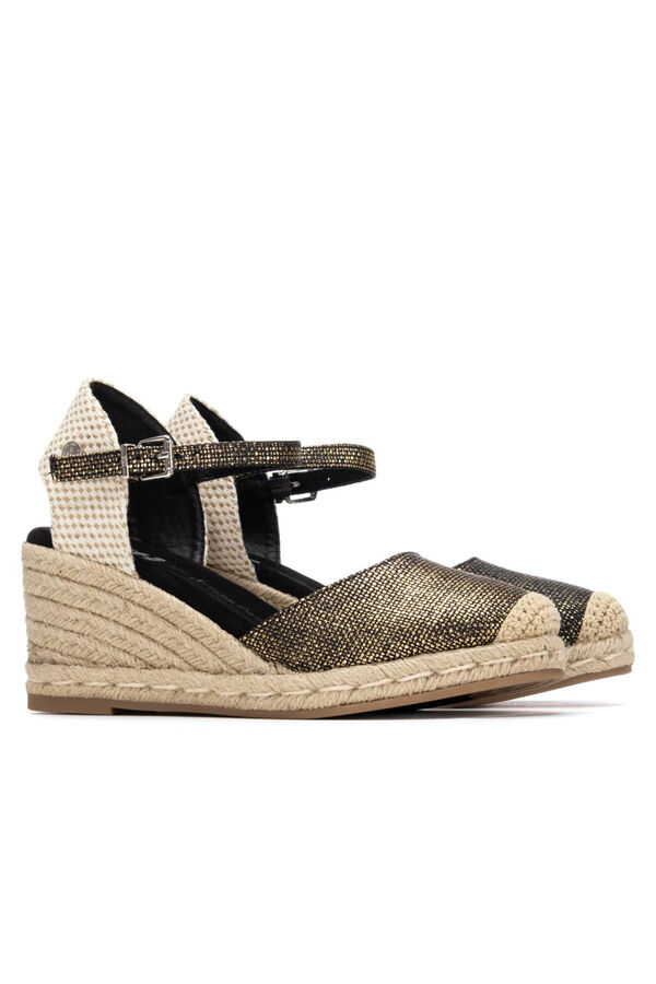 XTI Jute wedge espadrille Black