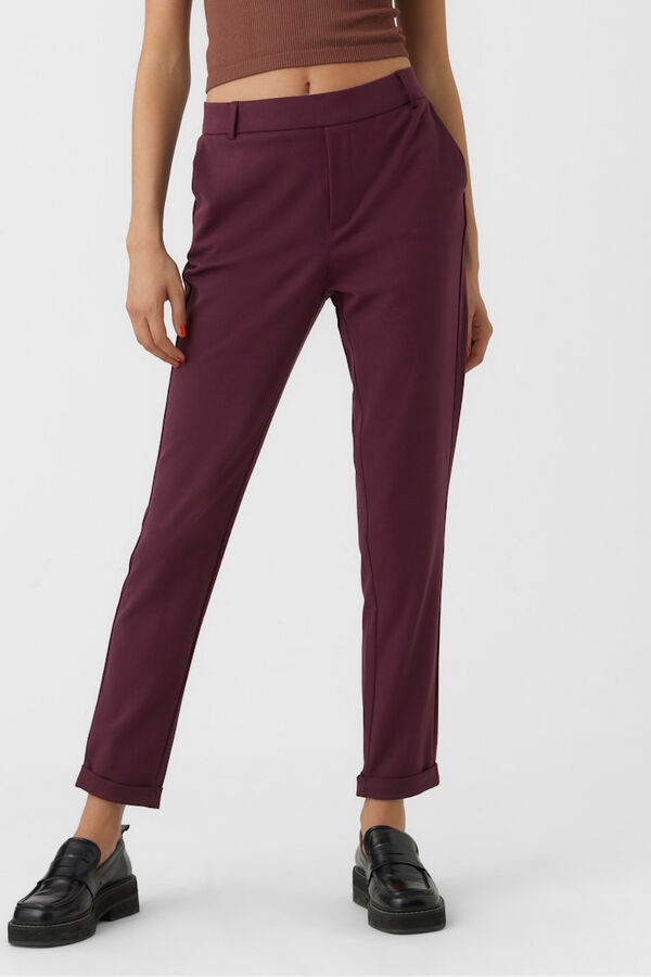 Vero Moda Calças compridas retas  Roxo