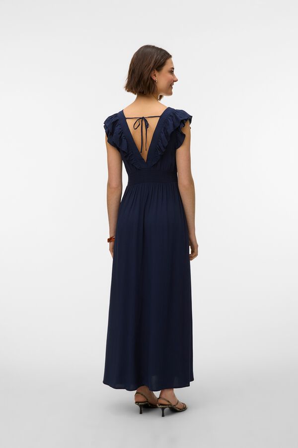Vero Moda Vestido comprido decote em bico Azul
