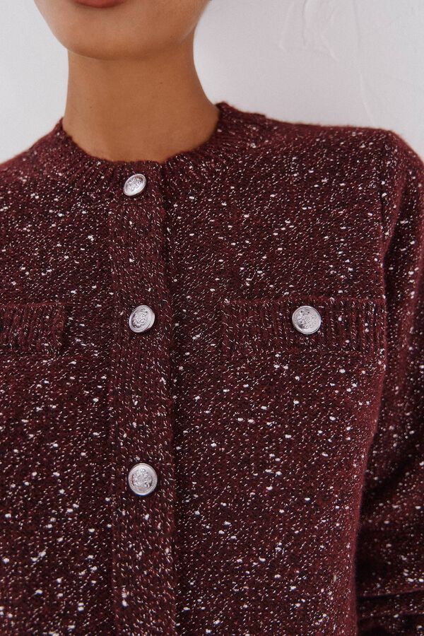 Cortefiel Short jacket with buttons Maroon